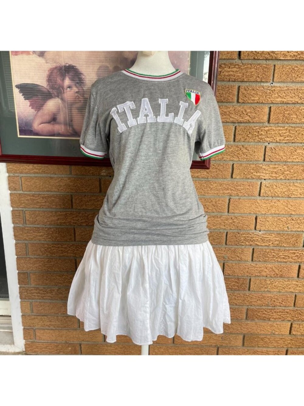 Gray Italy / Italia soccer tee